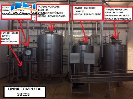Linha completa para produ��o pasteuriza��o e envase de sucos
